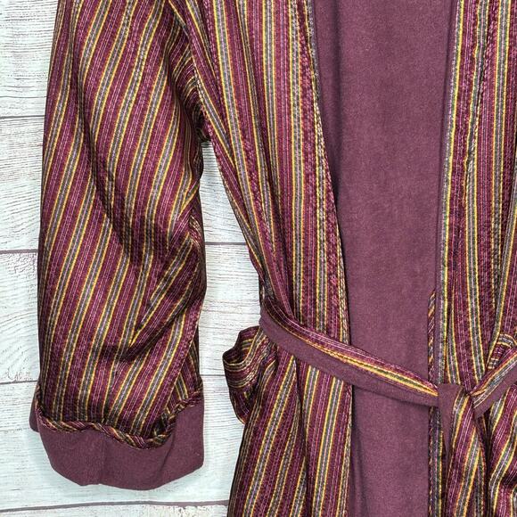 Victoria's Secret Gold Label Vintage Striped Belted Cozy Robe Size Medium/Large - Picture 10 of 13